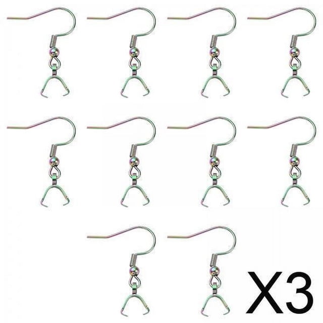 3x10x Ganchos Para Pendientes De Moda, Fabricación De Joyas, Dijes, Artesanía De Acero Inoxidable DIY