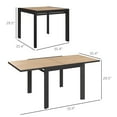 thumbnail image 3 of Beyamis 35.5-71inch Expandable Outdoor Dining Table for 4-6, Aluminum Patio Table with Slatted Wood Grain Top (Natural, Aluminum) - Adjustable for Garden & Lawn Gatherings, 3 of 8