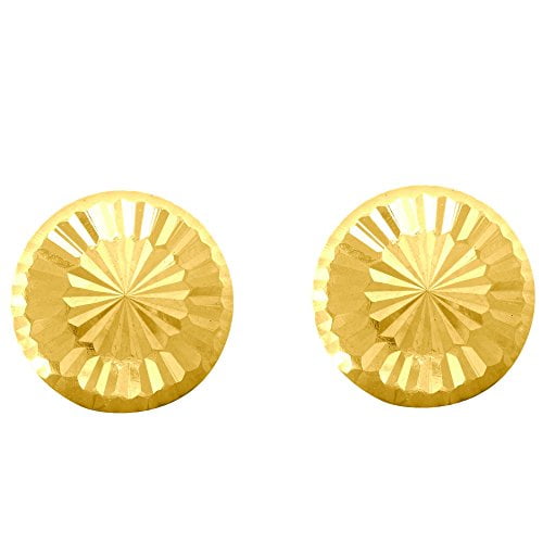 JewelStop 14K Yellow Gold Shiny Gold Post Earrings - 6 mm