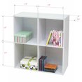 thumbnail image 3 of Kings Brand Furniture White Wood 2-Tier 4-Shelf Bookcase – Storage Organizer for Kids, Teens & Adults, 3 of 7