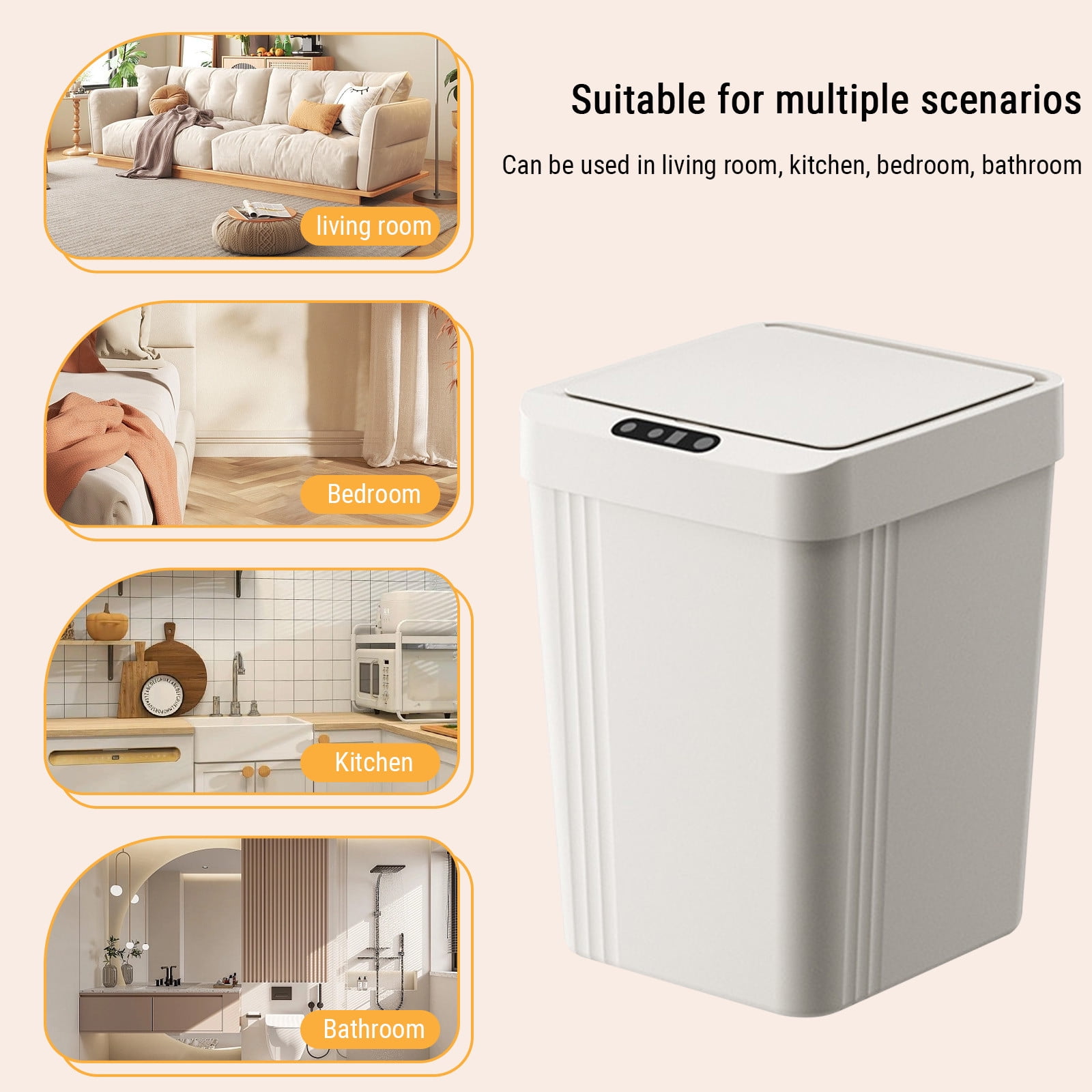 SSZMDLB under $5 Sensor Trash Can, Automatic Motion Sensor Bin, Touchless Kitchen Trash Can, Smart Waste Bin, Bathroom Office Trash Can, Hands-Free Garbage Bin