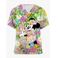 thumbnail image 2 of Tops para mujer, para enfermeras, de Disney, con dibujos de Mickey Mouse, cuello en V, camisetas de trabajo, túnica con estampado de Minnie, ropa de trabajo para cuidadores, 2 of 5