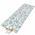 thumbnail image 2 of 2x6 Kitchen Runner Rug, Teal Blue Green Non-Skid Rubber Backing Large Rectangle Rugs - Living Room Bedroom Home Office, Vintage Farmhouse Boho Flower Leaf Indoor Floor Mat Carpets Washable Rug, 2 of 9