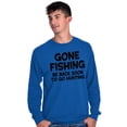 thumbnail image 3 of Funny Dad Gone Fishing Hunting Season Men's Long Sleeve Tee T Shirt Brisco Brands S, 3 of 5