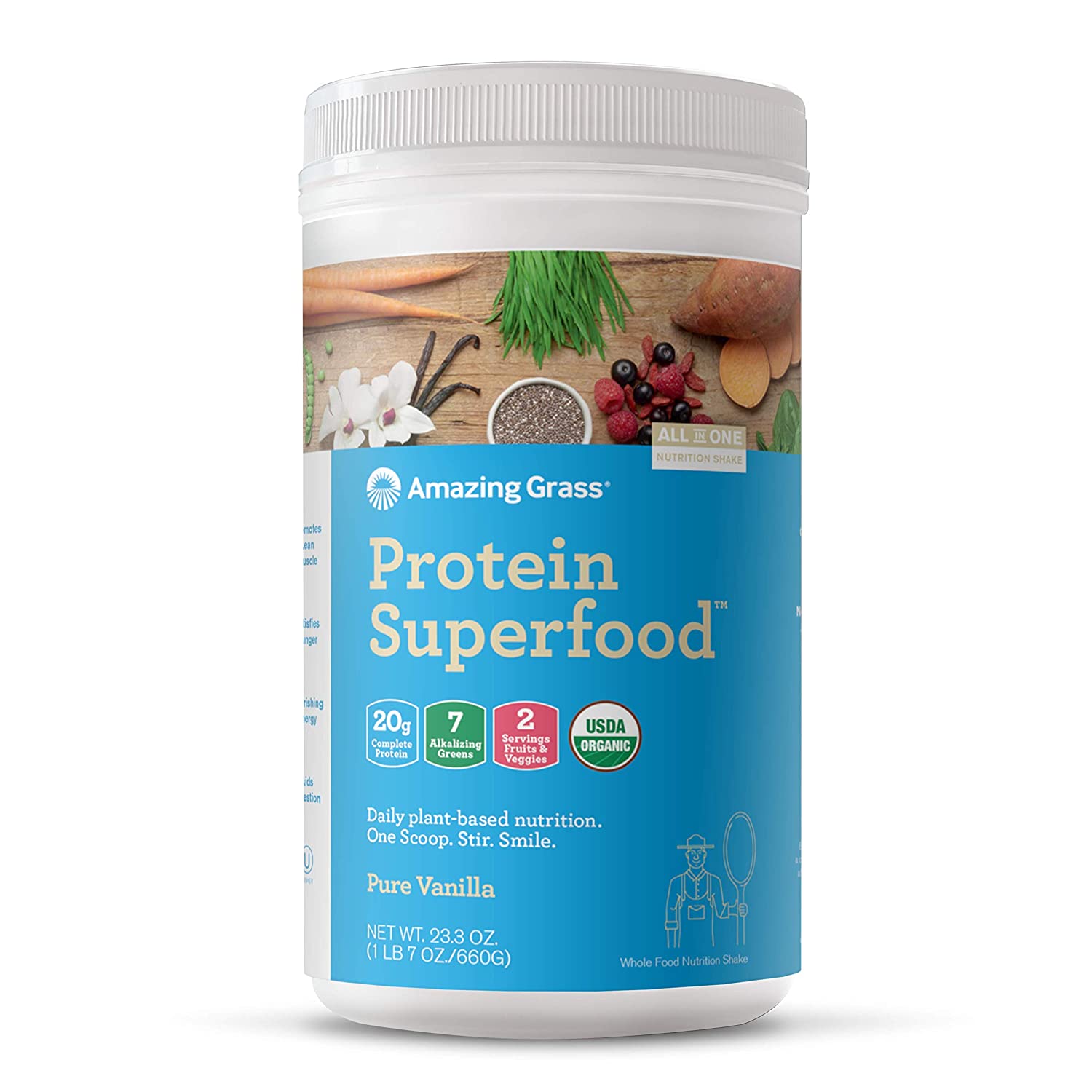 Amazing Grass Protein Superfood Organic Vegan Protein Powder, Plant Based Meal Replacement