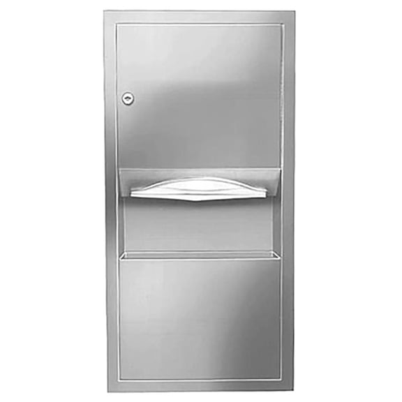 Bradley 2291-1100 Bradex Paper Towel Dispenser & Waste Receptacle Surface Mounted - Satin