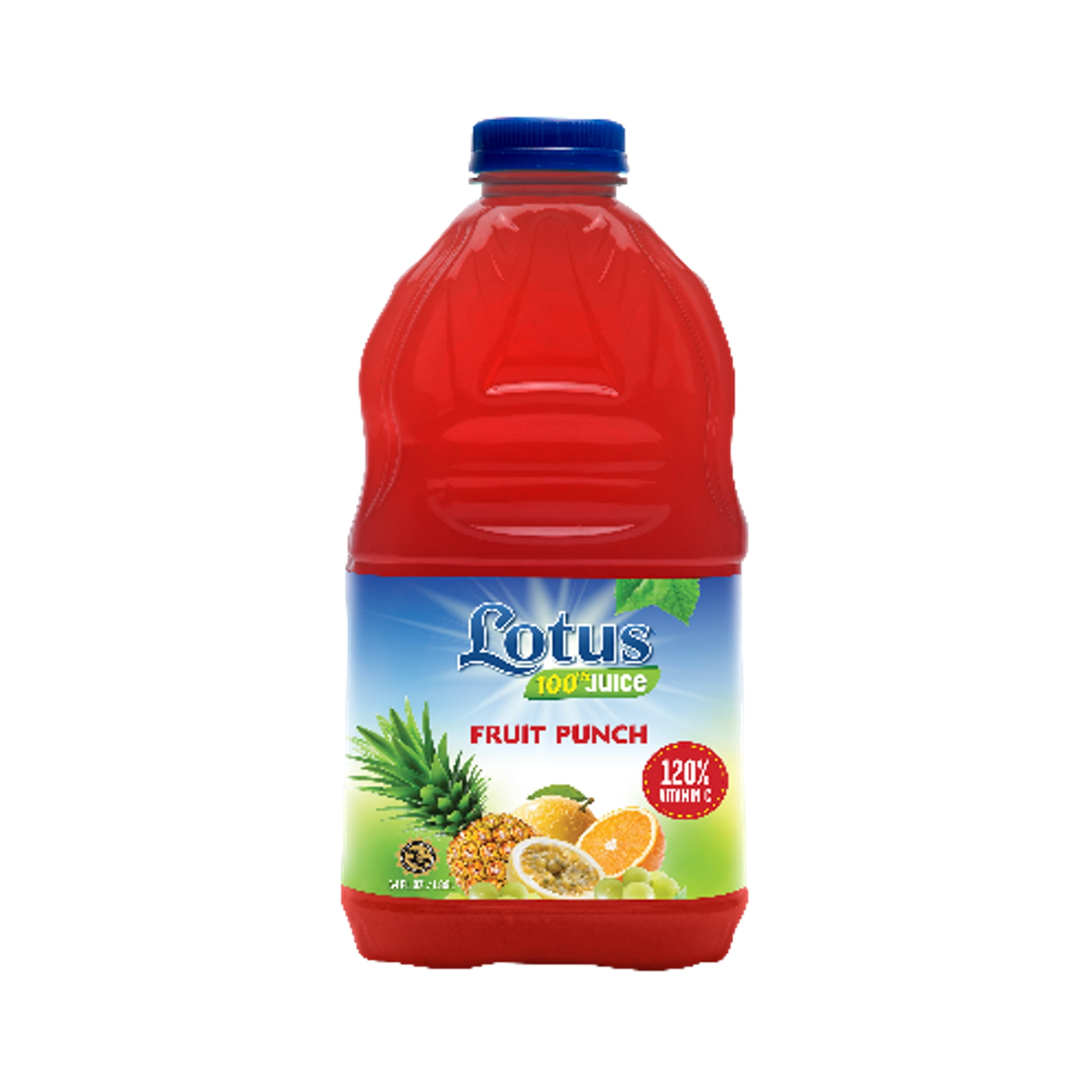 Lotus Fruit Punch 100% Juice, From Concentrate, 100% Vitamin C, Plastic Bottle 64 fl oz
