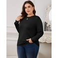 thumbnail image 5 of Drvitor Plus Size Sweaters for Women Crew Neck Basic Solid Color Lightweight Fall Sweater Pullover Tops, Sizes XL-5XL, 5 of 7