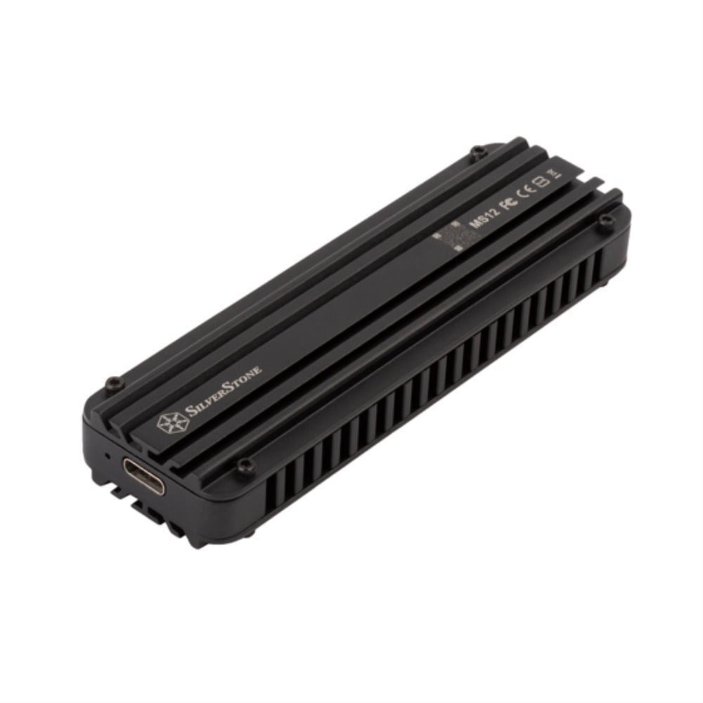 SilverStone Technology MS12 20 Gbps SuperSpeed Plus USB 3.2 Type-C to NVMe M.2 SSD Enclosure, Black