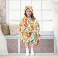 thumbnail image 7 of FORMRS Wearable Blanket Hoodie with Sleeves for Kids Cozy Flannel Sweatshirt, Orange Autumn Leaves, 7 of 7