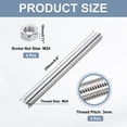 thumbnail image 2 of Uxcell Fully Threaded Rod M24 x 250 3mm Pitch 304 Stainless Steel With Screw Nuts 2Pcs, 2 of 5