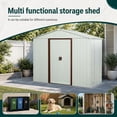 thumbnail image 2 of CarButler 6x5ft Metal Outdoor Storage Shed with Lockable Sliding Doors for Garden Backyard Patio Lawn White, 2 of 7