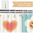 thumbnail image 3 of Cute Retro Shower Curtain, Abstract Checkerboard Smiley Rainbow Orange Flower Bathroom Curtain 72 x 72 Inch Polyester Fabric Waterproof Bath Curtain with 12 Hooks, 3 of 6