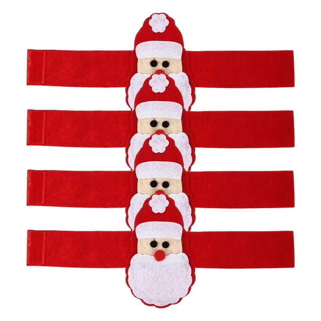 Miangastore Fête de Famille Rouge 4 Pcs 11.79x1.57x0.12 Po Anneaux de Serviette Uniques
