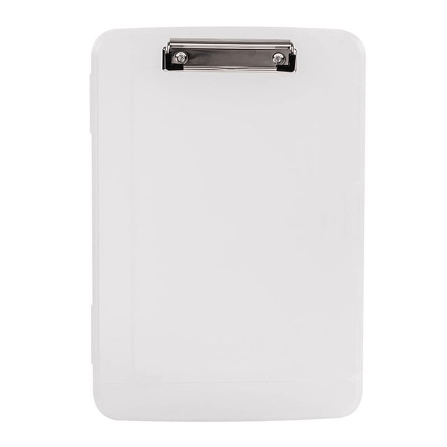 Portapapeles con Almacenamiento, 8.5x11" Portapapeles con Portabolígrafos y Carpeta A4, Plástico Resistente, Folio y Apertura Lateral, para Enfermeras, Profesores, Abogados, Translúcido