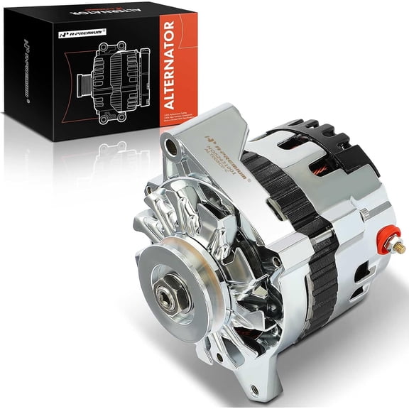 A-Premium Alternator Compatible with GM CS130 Style 1985 1986 1987 1988 1989 1990 1991 1992 1993, 2.5L 2.8L 3.0L 4.8L 5.0L 5.7L 6.2L 6.5L 7.4L, 160A 12V 1 Groove V-Belt Pulley, Chrome