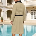 thumbnail image 3 of SHTXOZHI Men's Long Sleeve Long Bathrobe Lightweight Spa Homewear Soft Robe Sleepwear Tie Waist Loungewear with Pockets, 3 of 7