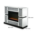 thumbnail image 5 of Electric Fireplace with Mirror Panel Framing and Faux Crystals Inlay,Silver, 5 of 5