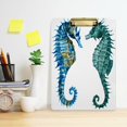 thumbnail image 6 of FMSHPON Seahorse Watercolor Blue Ocean Sea Clipboard Hardboard Wood Nursing Clip Board and Pull for Standard A4 Letter 13x9 inches, 6 of 8