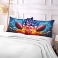 thumbnail image 5 of Plush Pillow Cases King Size Ultra Soft Warm Pillowcases with Zipper American Flag and Football 20"x40", 5 of 9
