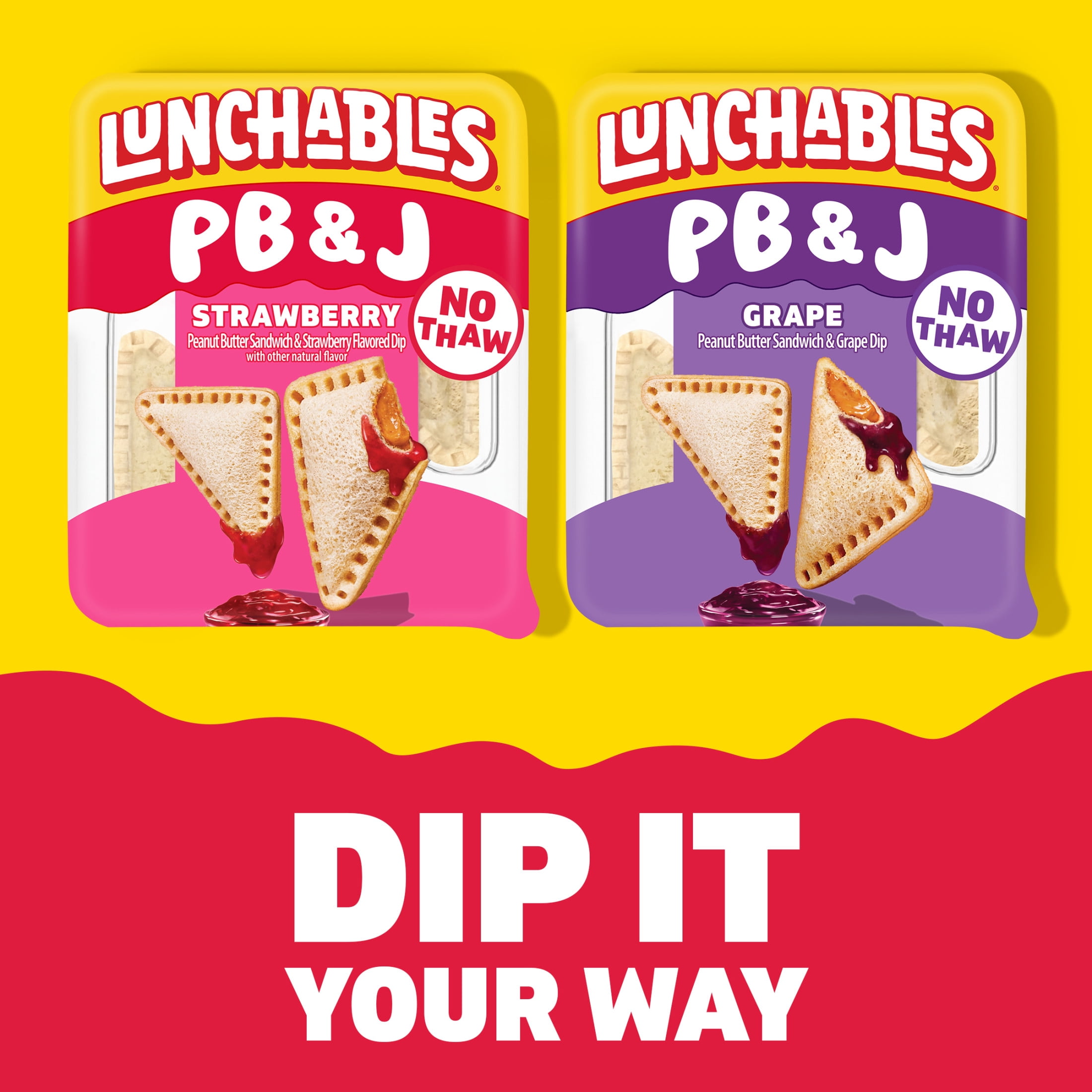 Lunchables PB&J Peanut Butter Sandwich & Strawberry Flavored Dip, 2.27 oz Pack