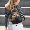 thumbnail image 6 of Honeii Cute Fat Ball Branch Print Canvas College Laptop Backpack, Durable Rucksack Travel Notebook Bag School Backpack Book Bag for Men Women-Medium, 6 of 7