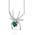 thumbnail image 2 of 925 Silver Heart-Cut Emerald Spider Style Pendant Mother's Day Gift || Ali Baba Jewellery, 2 of 5