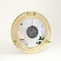 Elite Store Aluminum Porthole Mirror, plated with brass- Perfect  for Wall Decor (24" light gold).