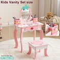 thumbnail image 4 of Ktaxon Kids' Vanity Table and Stool Set, Girl Princess Makeup Dressing Table,Children's Toy Furniture, White, 4 of 8