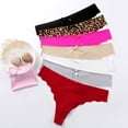 thumbnail image 3 of Tanga sexy pura para mujer con bordes ondulados y seda helada, ropa interior femenina sin costuras integrada de cintura baja, 3 of 6