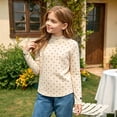 thumbnail image 2 of Girl Mock Neck Long Sleeve T Shirt Soft Basic Pullover Top Print Sweatshirt, 2 of 5