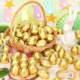 thumbnail image 2 of Huevos de Pascua rellenables SevenQ de plástico dorado, 50 unidades, para niños, 2 of 7