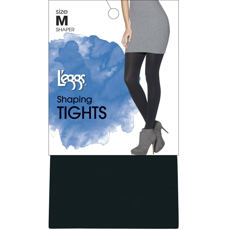 L'eggs Casuals Women's Black Opaque Body Shaping Tights (1 pair pack)