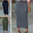 thumbnail image 3 of PENGXIANG Jupe Longue Moulante Taille Haute Décontractée pour Femmes, Jupe Crayon Extensible, 3 of 4