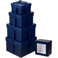 thumbnail image 1 of Square Gift Boxes with Lids for Presents Small Navy Blue Gift Boxes with Clear Window Nesting Gift Boxes Set of 4 Flower Boxes for Arrangements,Mother's Day, 1 of 5
