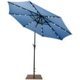 thumbnail image 1 of Gymax 10 Ft Patio Table Market Umbrella w/ 24 Solar LED Lights & Heavy-duty Base Blue, 1 of 10