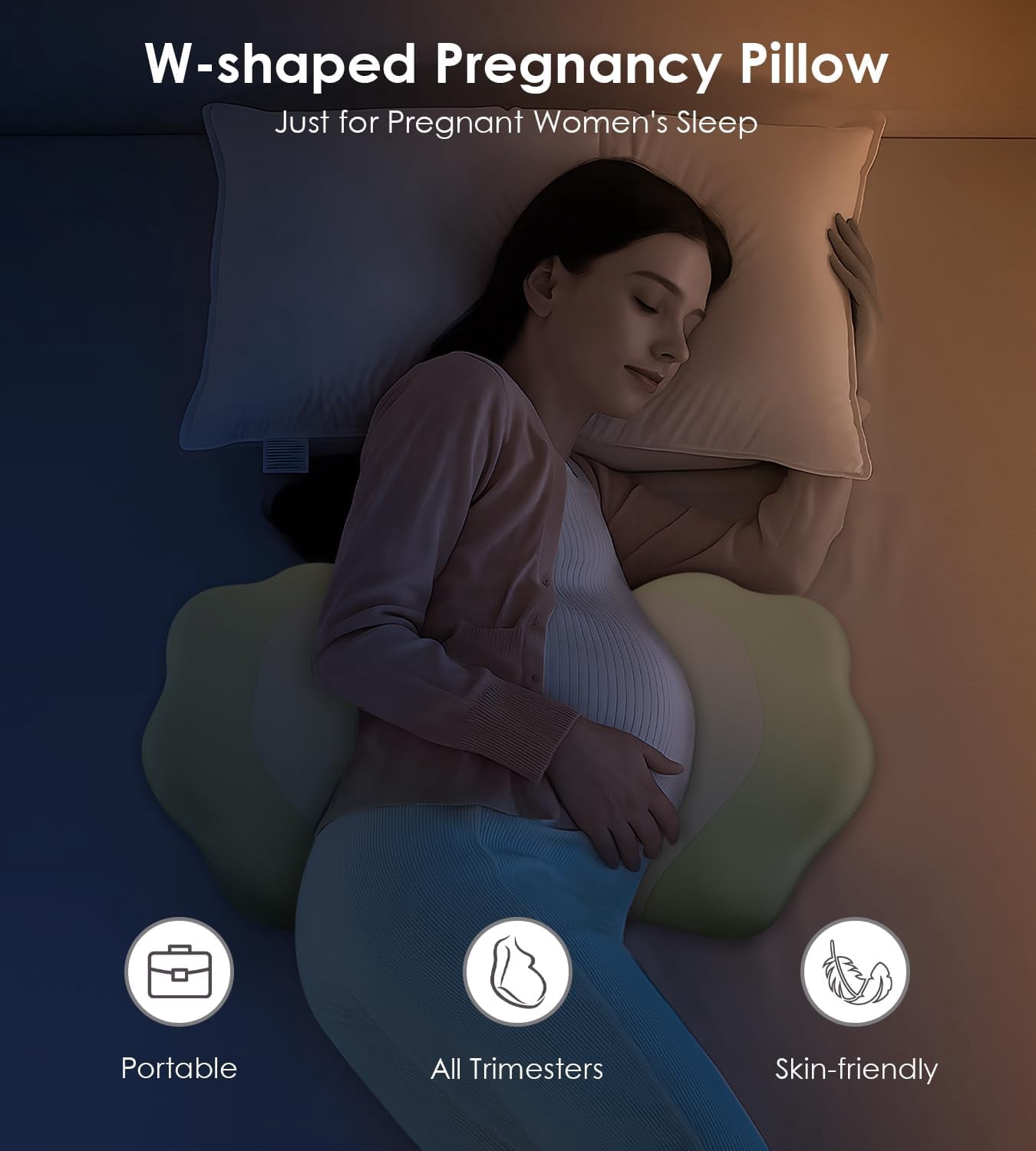 Memory Foam Pregnancy Pillows for Sleeping, Side Sleeper Maternity Pillow Support for Back Belly HIPS, Adjustable Wedge Pillow for Pregnant Women, Side Sleeping Pregnant Pillows with Pillowcase