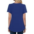 thumbnail image 6 of bnaln Women's Tops Summer Chiffon Blouses Short Sleeve V Neck Pleated T Shirts Loose Casual Flowy Dressy Tops Elegant Tunic Blouse Business Work Shirts Going Out Tops Trendy Outfits, 6 of 6