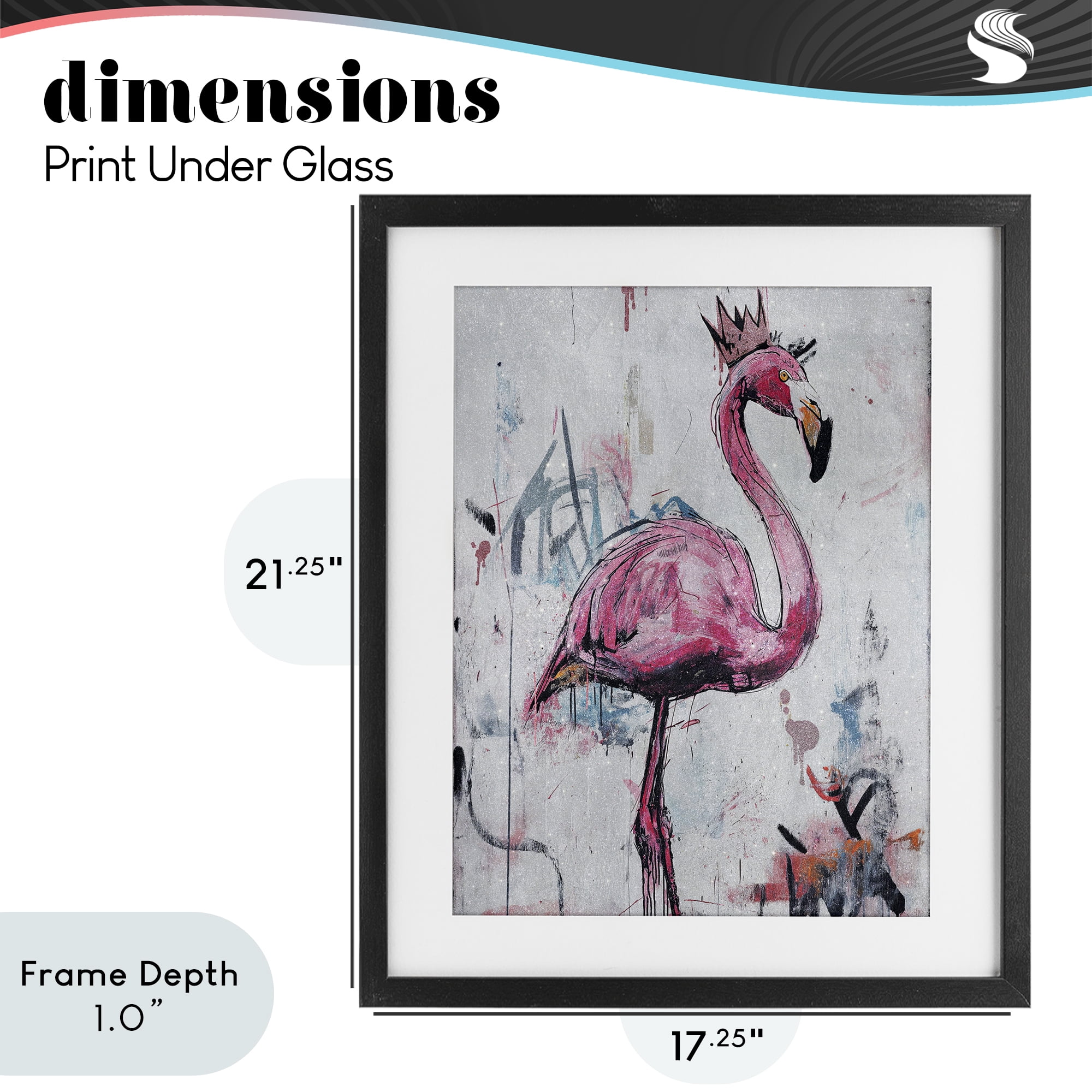 Stupell Industries Urban Feather Glow Black Framed Print Under Glass, design by Svetlana Aleynikova