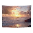 thumbnail image 5 of BCIIG Sunset Ocean Rocks Tapestry Wall Hanging Unique Style Graphic Tapestries Home Wall Decor Art for Living Room Bedroom Apartment Farmhouse Dorm 40x60inch, 5 of 6