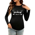 thumbnail image 3 of Maternity Halloween Shirt Cute Funny Halloween Pregnancy Tee Christmas Pumpkin Print Top Crew Neck Long Sleeve T-Shirt, 3 of 5