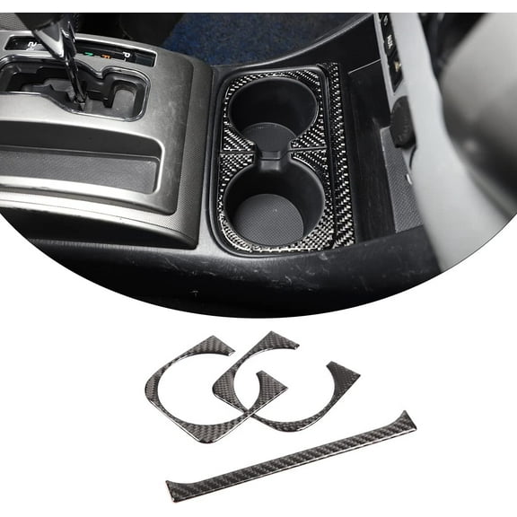 TINKI For Toyot@ Tacoma 2011 2012 2013 2014 2015 Soft Carbon Fiber Car Interior Accessory Central Control Cup Holder Panel Sticker 3pc