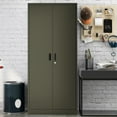 thumbnail image 7 of Storage Cabinet With Doors And Shelves, 5-layer Home Garage Office File Large Storage Dark Gray Cabinet With Lock For Kitchen Bedroom Living Room, 31.5x15.7x70.9inch, 7 of 7