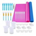 thumbnail image 1 of Kit de herramientas para mezclar resina epoxi, 36 piezas, suministros de herramientas de resina de silicona suave reutilizables, incluye tapetes de silicona, tazas medidoras, 1 of 7