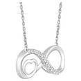 thumbnail image 2 of Araiya Fine Jewelry 10K White Gold Round Diamond Heart and Infinity Pendant with Sterling Silver Rope Chain Necklace (1/5 cttw, I-J Color, I2-I3 Clarity), 18", 2 of 6