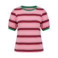thumbnail image 5 of Striped T Shirts for Man Summer Short Sleeve Crewneck Relaxed Fit Color Block Casual Tee Shirt Streetwear, 5 of 5