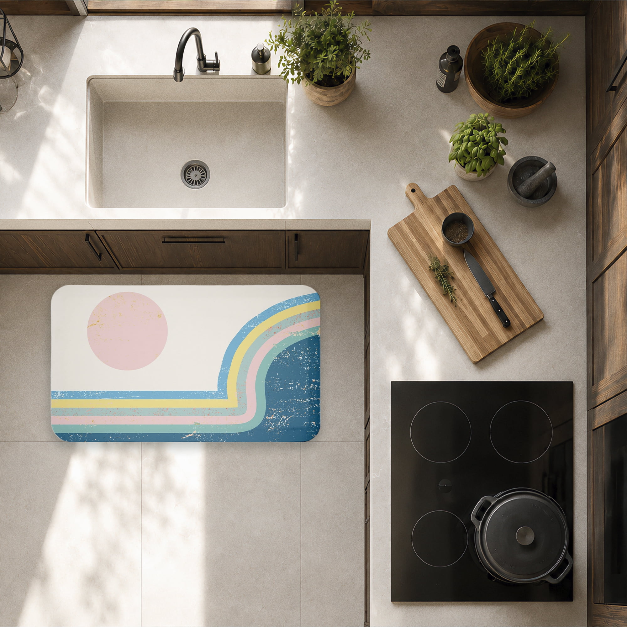 Stupell Industries Retro Rainbow Arches Printed Anti-Fatigue Floor Mat, design by Ziwei Li
