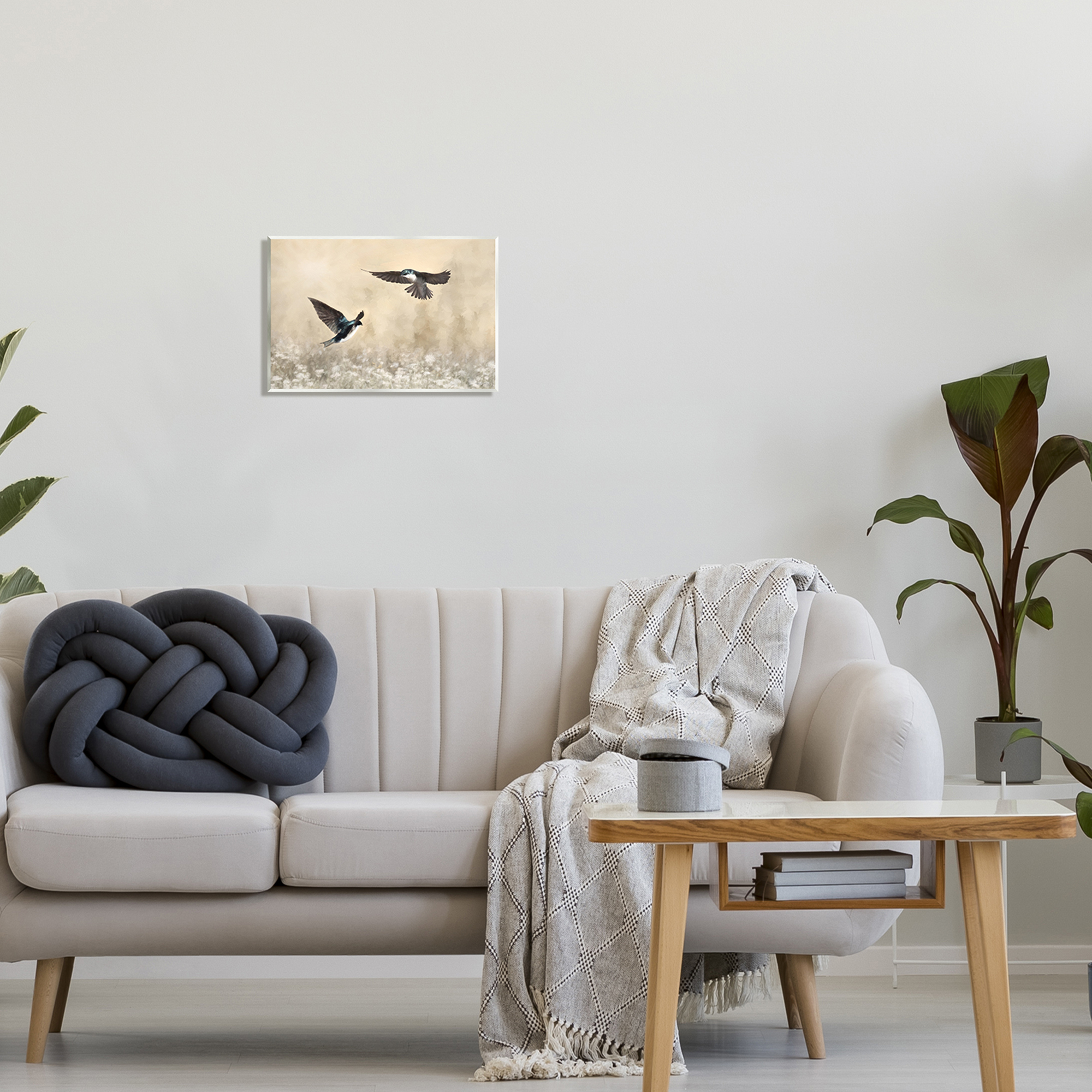 Stupell Two Birds Flying Nature Wildlife Animals & Insects Photography Wall Plaque Unframed Art Print Wall Art