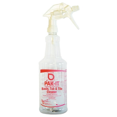Empty Color-Coded Trigger-Spray Bottle, 32 oz, for Basin, Tub and Tile