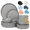 Feather Grey, variant on 24-Piece Wheat Straw Tableware Set Tropical For 8